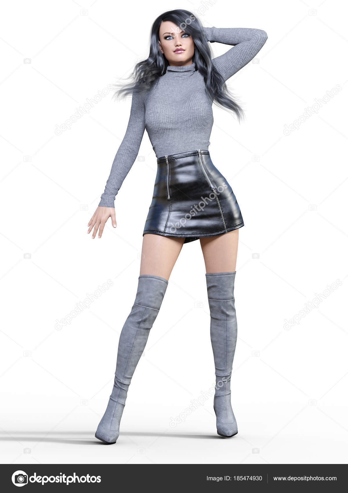 leather dress and boots