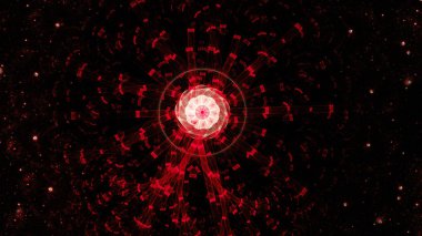 Enerji küresi. Neural ağ. 3D gerçeküstü illüstrasyon. Kutsal geometri. Gizemli psychedelic gevşeme desen. Fraktal soyut doku. Dijital sanat grafik Astroloji magic