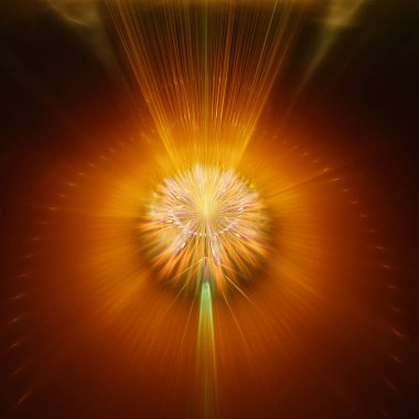 Sihirli ışıklar. Egzotik çiçek. 3D gerçeküstü illüstrasyon. Kutsal geometri. Gizemli psychedelic gevşeme desen. Fraktal soyut doku. Dijital sanat grafik Astroloji magic