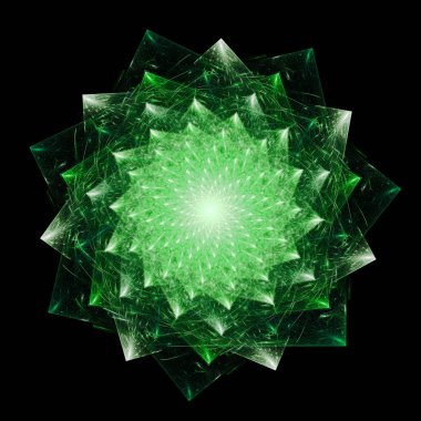 Döndürme ışıltılı polyhedra. Cabalistic işareti. 3D gerçeküstü illüstrasyon. Kutsal geometri. Gizemli psychedelic gevşeme desen. Fraktal soyut doku. Dijital sanat grafik Astroloji magic