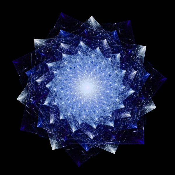 旋转闪闪发光的多面体 Cabalistic 超现实主义插图 神圣的几何学 神秘的迷幻放松模式 分形抽象纹理 数码艺术品图形占星术魔术 — 图库照片
