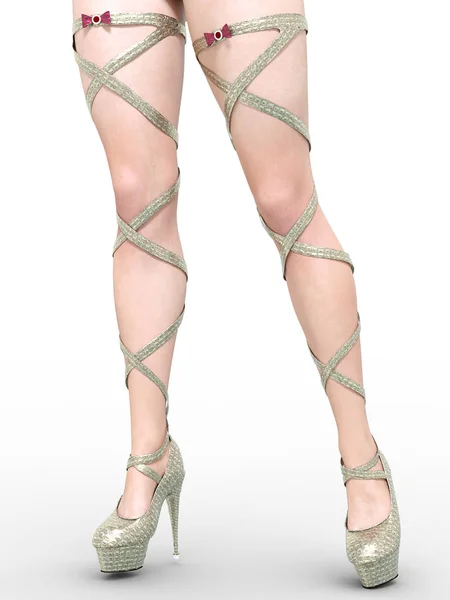 Güzel Kadın Bacaklar Yüksek Topuklu Sandalet Seksi Ince Kadın Bacaklar — Stok fotoğraf