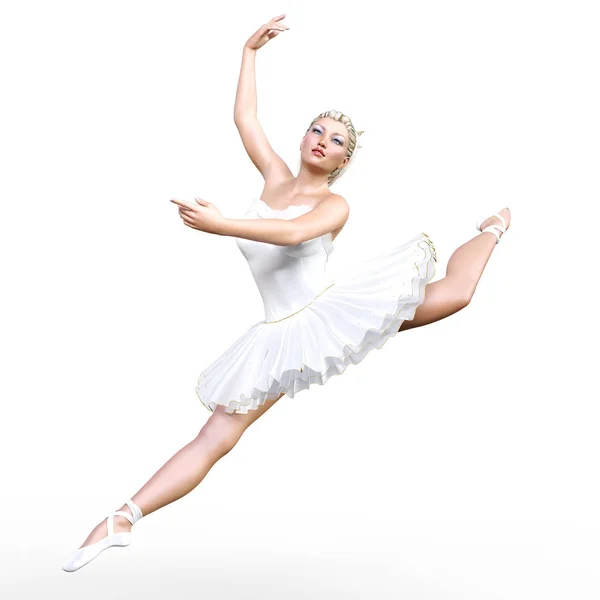 Danse Ballerine Tutu Ballet Blanc Blonde Aux Yeux Bleus Danseuse — Photo