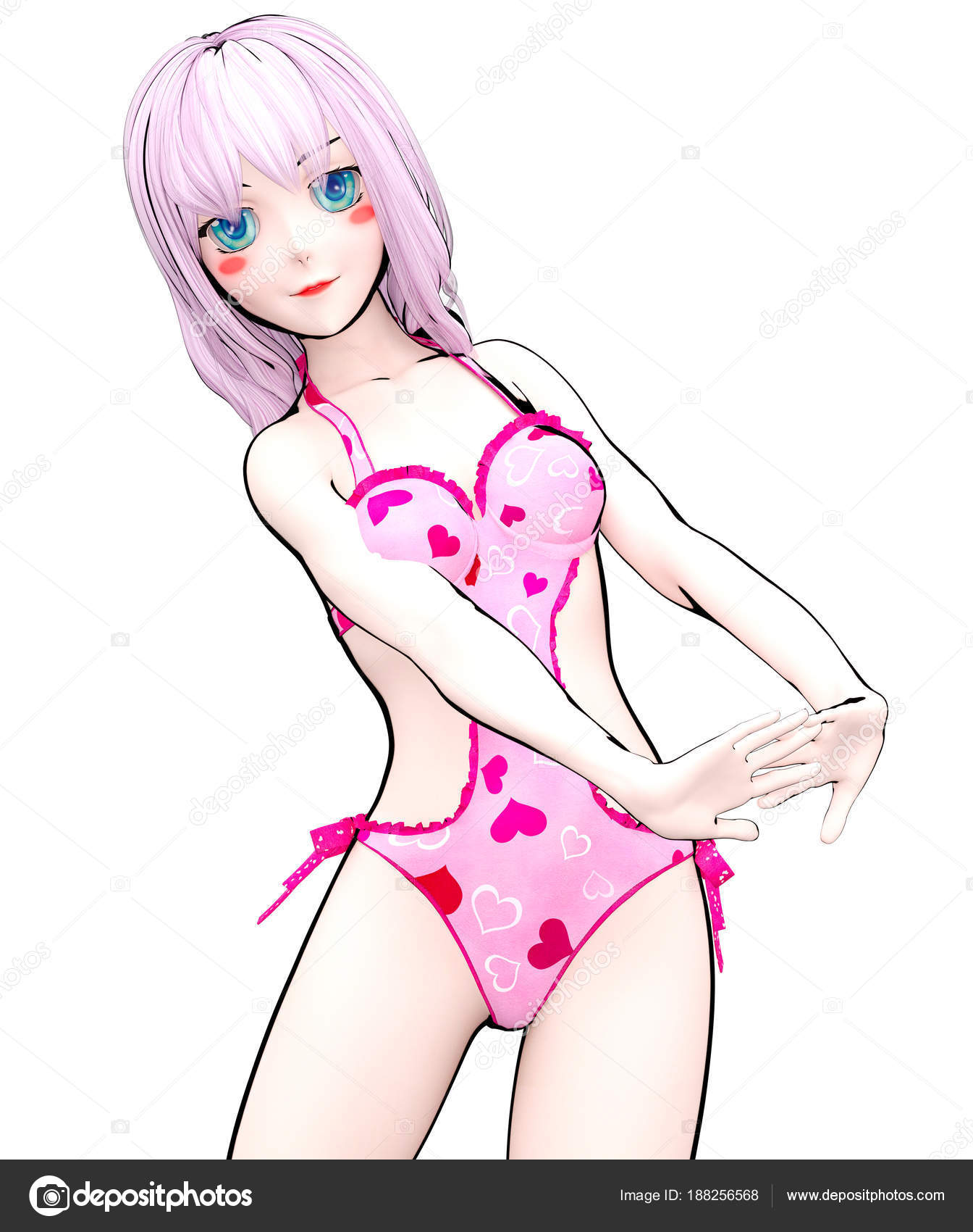 Anime Sexy Poupée Fille Grand Bleu Yeux Maquillage Lumineux