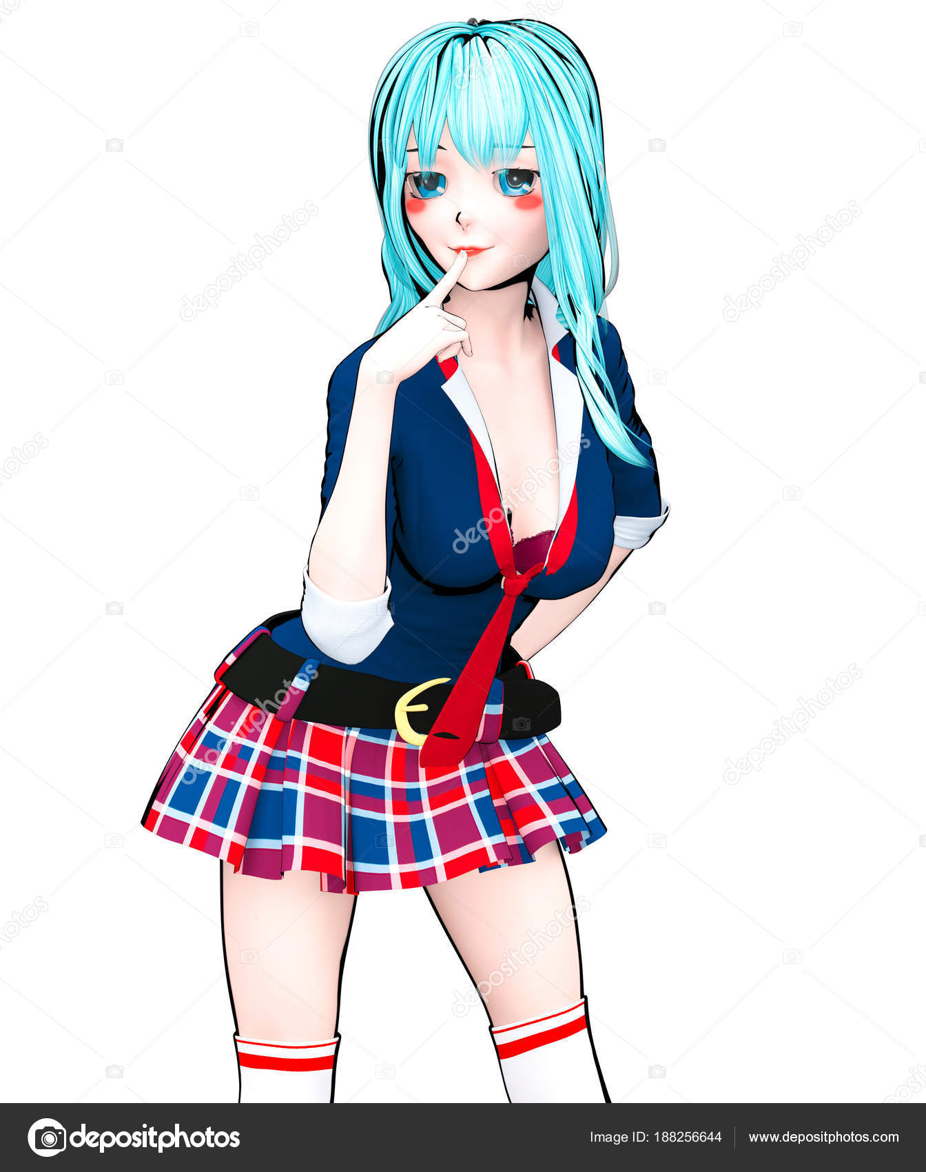 Sexy Anime Doll Japanese Anime Schoolgirl Big Blue Eyes Bright Stock Photo  by ©vlad-nikon 188256644