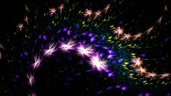 Festliches Feuerwerk Funkenkonstellation Surreale Illustration Heilige Geometrie Mysteriöse Psychedelische Entspannungsmuster — Stockfoto