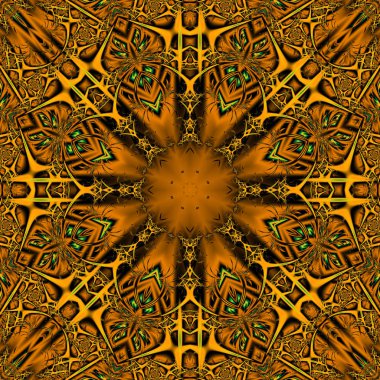 Mandala. 3D gerçeküstü illüstrasyon. Kutsal geometri. Gizemli psychedelic gevşeme desen. Fraktal soyut doku. Dijital sanat grafik Astroloji magic