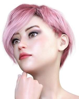 Portre oldukça moda kız.