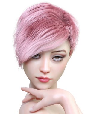 Portre oldukça moda kız.