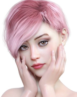 Portre oldukça moda kız.