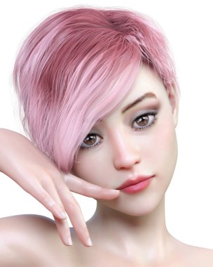 Portre oldukça moda kız.