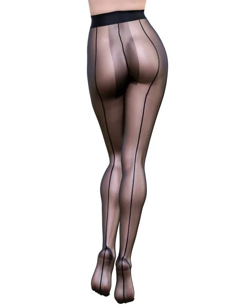 Longo delgado sexy pernas mulher nylon meia-calça . — Fotografia de Stock