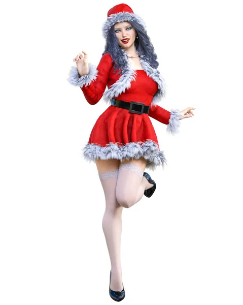 Young beautiful Santa girl. — Stock Photo, Image