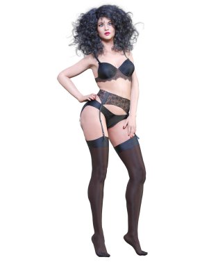 güzel bir kadın iç çamaşırı ve çorap.