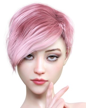 Portre oldukça moda kız.