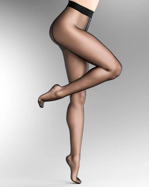 Largo delgado sexy piernas mujer nylon pantimedias . — Foto de Stock