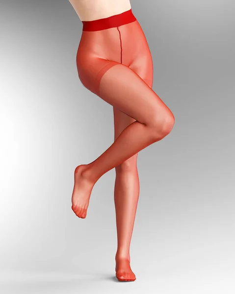 Μακριά λεπτά σέξι πόδια γυναίκα νάυλον καλσόν. — Φωτογραφία Αρχείου