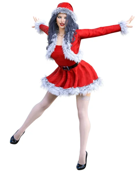 Young beautiful Santa girl. — Stock Photo, Image