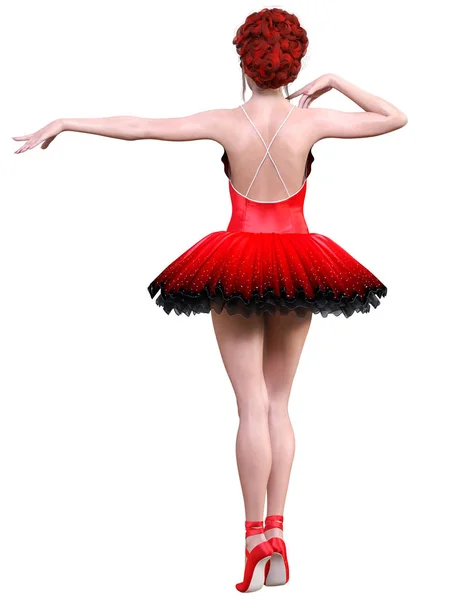 3D-ballerina på tutu . – stockfoto