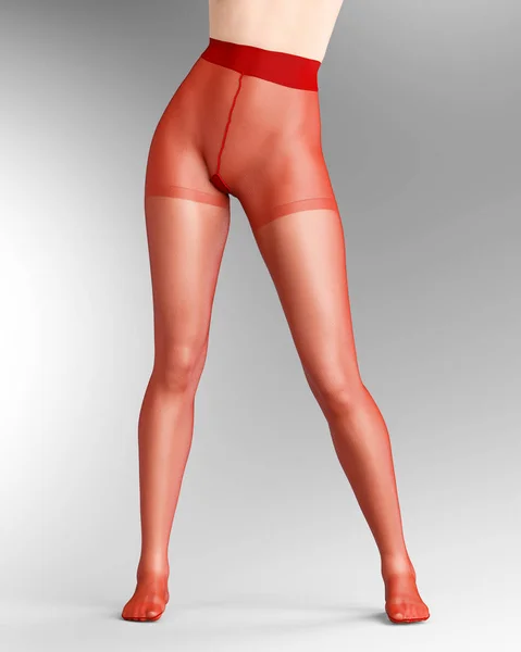 Largo delgado sexy piernas mujer nylon pantimedias . — Foto de Stock
