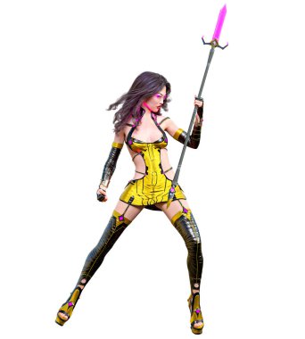 3D Japon suikastçı Amazon kadını..