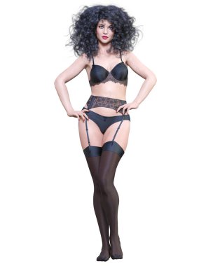 güzel bir kadın iç çamaşırı ve çorap.