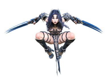 Warrior amazon woman with metal blade.