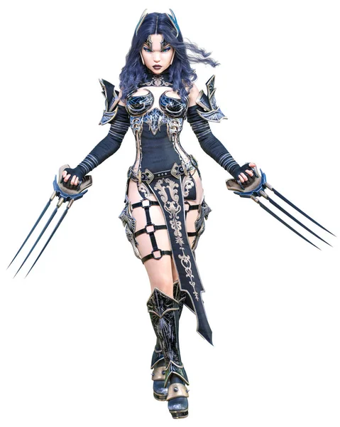 Warrior amazon woman with metal blade. — Stockfoto