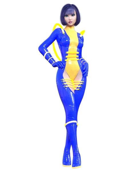 3D quadrinhos cosplay anime menina . — Fotografia de Stock