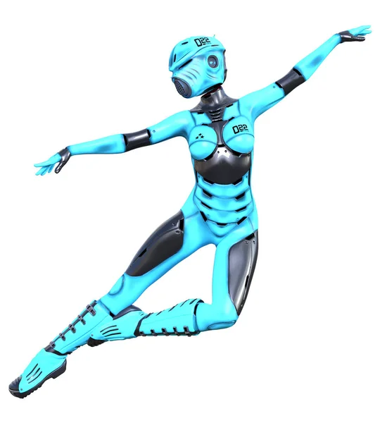 Robot kobieta. Matowy metalowy Droid. Sztuczna inteligencja. — Zdjęcie stockowe
