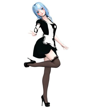 Japanese 3d anime girl.