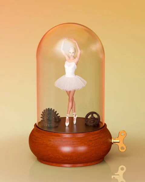 3D Ballerina Tutu in Spieluhr. — Stockfoto