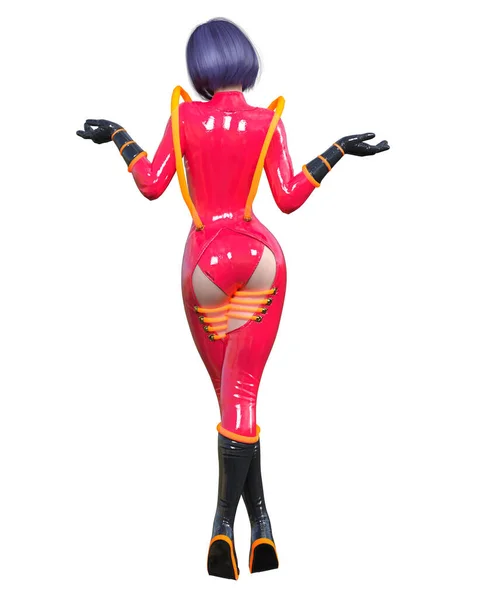 3D comics cosplay anime girl. — Stock Photo, Image