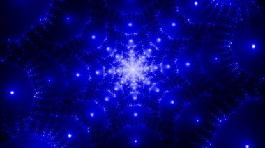 3d sürreal illüstrasyon, geometri. Gizemli rahatlama deseni. Fraktal soyut doku. Modern trend rengi 2020-Phantom Blue