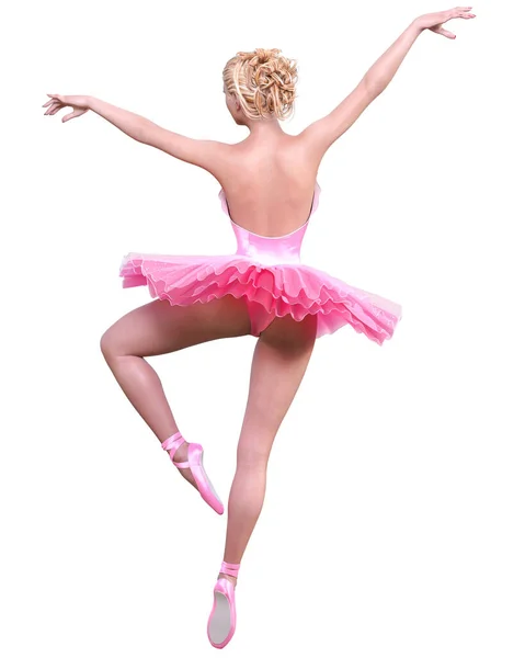 Danse Ballerine Pink Ballet Tututu Blonde Fille Aux Cheveux Yeux — Photo