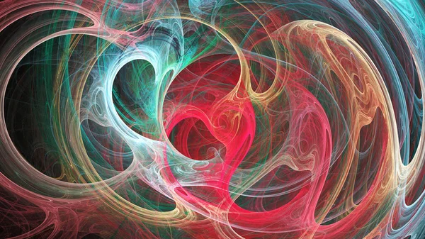 彩色烟雾 三维超现实的图画 神圣的几何图形 神秘的放松模式 分形抽象结构 数字艺术图形占星术魔术 — 图库照片