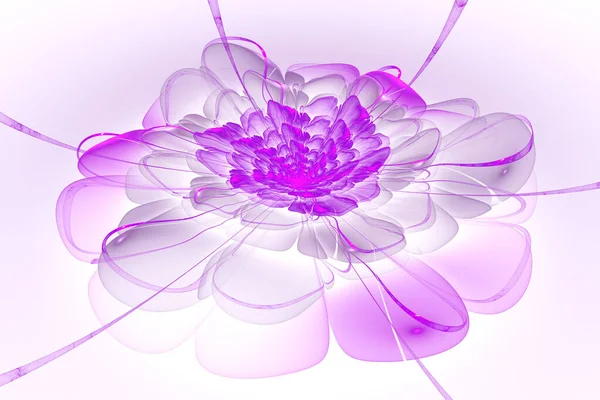 Exotic Flower Surreal Illustration Sacred Geometry Organtion Pattern Fractal Abstract — 스톡 사진