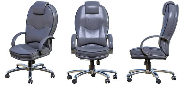 Leather Office Chair Armrests Render Isolate Illustration Set — Stock Photo, Image