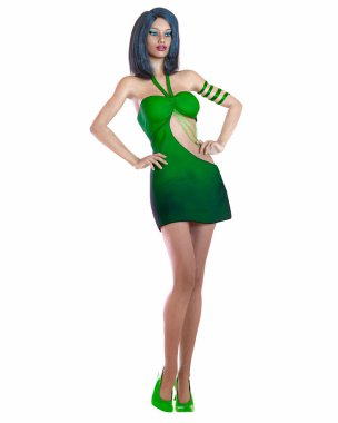 Güzel kadın kısa gece mini elbisesi. Daha iyi kıyafetler koleksiyonu. Parlak makyaj. Kadın stüdyo fotoğrafı. Kavramsal moda sanatı..