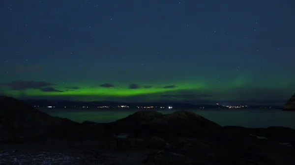 Norveç'te Kutup ışıkları — Stok fotoğraf