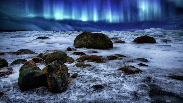 Luci polari sopra la Finlandia — Foto Stock