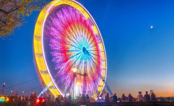 Ruota Panoramica Colorata Movimento — Foto Stock