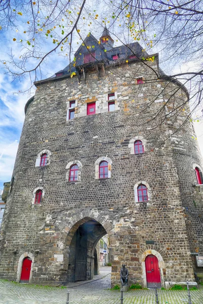 Torre Portão Histórico Aachen Alemanha — Fotografia de Stock