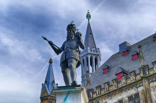 Historical Sculpture City Hall Aachen Germany — Stock Photo, Image