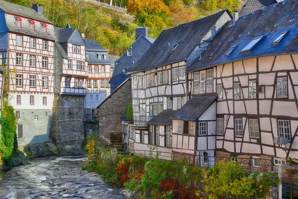 Historiska Halvtimmerbyggnader Monschau Eifel Regionen — Stockfoto