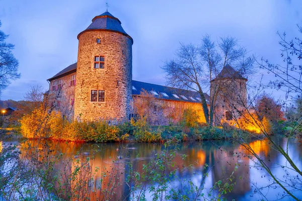 Medieval Moated Castle Ratingen — Stock Photo, Image