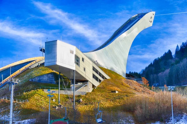 Historický Skokanský Stadion Garmisch Partenkirchen Bavorsku — Stock fotografie