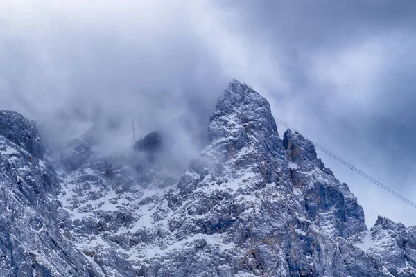 Кабельные Железные Дороги Вершине Цугшпитце Баварских Альпах — стоковое фото