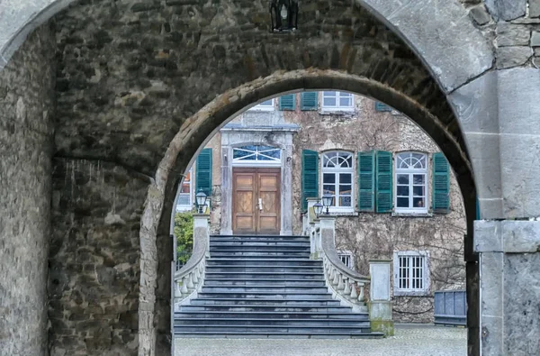Porta Ingresso Castello Medievale Linnep Germania — Foto Stock