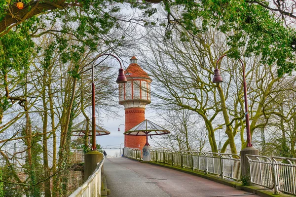 Brigde and historical water tower in Lingen in Germany